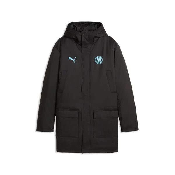 Parka Treningowa OM 2026/27. Czarne parki męskie Puma, l, bez wzorów, sportowe, bez kaptura. Za 693.00 zł.