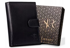 Portfel skórzany Rovicky [DH] N4L-P-GOAN czarny. Czarne portfele męskie ROVICKY, bez wzorów, ze skóry. Za 59.99 zł.