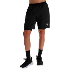 Szorty Macron Padel Matias. Czarne krótkie spodenki sportowe męskie Macron, xl, bez wzorów, z materiału, na fitness i siłownię. Za 208.45 zł.