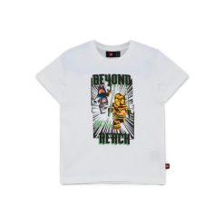 Koszulka Dziecięca LEGO NINJAGO Tano 212 Biała. Białe t-shirty dla chłopców LEGO, bez wzorów, z bawełny, bez ramiączek. Za 54.99 zł.