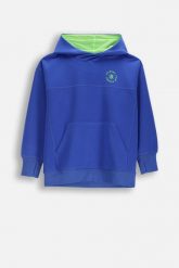 Bluza dresowa dla dzieci Lemon Explore WL6 niebieska kangurka. Niebieskie bluzy dla chłopców LEMON explore, na jesień, z aplikacjami, z dresówki, bez ramiączek, z kapturem. Za 99.90 zł.