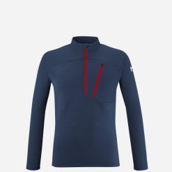 Koszulka MILLET M Morpho Zip Ls granatowy. Niebieskie koszulki sportowe męskie Millet, m, bez wzorów, bez kołnierzyka, bez ramiączek, wspinaczkowe. W wyprzedaży za 225.25 zł.