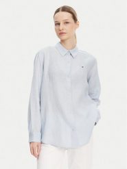 Tommy Hilfiger Koszula WW0WW44679 Błękitny Regular Fit. Niebieskie bluzki damskie Tommy Hilfiger, bez wzorów, ze lnu, bez kołnierzyka, bez ramiączek. Za 299.99 zł.