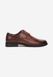 Brązowe Półbuty z Wkładką ze Skóry Naturalnej Tryphike. Brązowe eleganckie półbuty Born2be, ze skóry, eleganckie, przed kostkę, bez zapięcia. Za 129.99 zł.