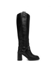 G-Star Raw Kozaki EO-AYSEGUL-121790 Czarny. Czarne kozaki damskie G-Star Raw, ze skóry, bez obcasa, na słupku. Za 749.99 zł.