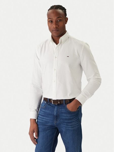 Tommy Jeans Koszula Oxford DM0DM22836 Écru Regular Fit. Białe koszule męskie Tommy Jeans, m, bez wzorów, z bawełny, bez kołnierzyka, bez ramiączek. Za 237.99 zł.
