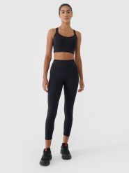 4F Legginsy treningowe 7/8 z wysokim stanem damskie - czarne M. Czarne legginsy damskie 4f, m, bez wzorów, z dzianiny. Za 119.99 zł.