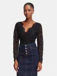 Morgan Body 262-TEANA Czarny Slim Fit. Czarne koszule damskie Morgan, l, bez wzorów, bez kołnierzyka, bez ramiączek. Za 239.99 zł.