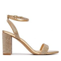 Sandały Aldo. Żółte sandały damskie Aldo, bez wzorów, bez obcasa, na słupku, bez zapięcia. Za 379.99 zł.