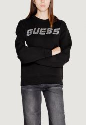 Bluza Kobieta GUESS ACTIVE CECILIA CN. Czarne bluzy damskie Guess Active, s, z aplikacjami, z jeansu, bez kaptura. Za 332.35 zł.