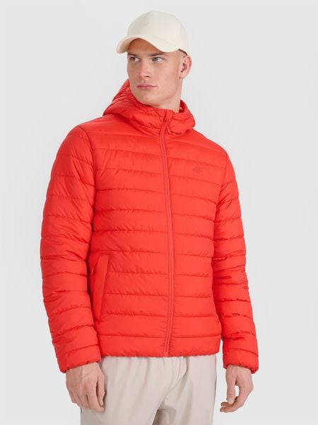 4F Kurtka puchowa z wypełnieniem syntetycznym męska - czerwona XL. Czerwone kurtki męskie 4f, m, bez wzorów, z dzianiny. Za 329.99 zł.