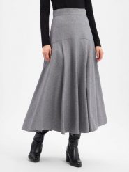 BOSS Spódnica z domieszką wełny Kobiety Wełna szary, 42. Szare spódnice damskie Boss, bez wzorów, z wełny, biznesowe. Za 1,349.95 zł.