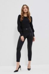 Błyszczące legginsy. Czarne legginsy damskie MOODO, xs, bez wzorów, z elastanu. W wyprzedaży za 21.99 zł.