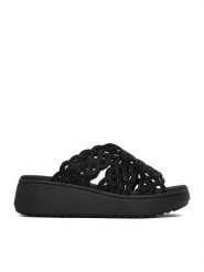 Rieker Klapki CEO-V1789-00 Czarny. Czarne klapki damskie Rieker, bez wzorów, z materiału, bez obcasa. Za 319.99 zł.