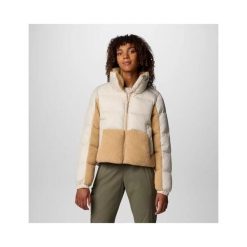 Kurtka ocieplana damska Columbia Leadbetter Point II Sherpa Hybrid. Białe kurtki damskie Columbia, na zimę, bez wzorów, bez kaptura, narciarskie. Za 428.99 zł.