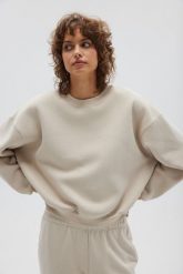 Bluza damska typu oversize w kolorze PORCELAIN - PINEY-UNI. Brązowe bluzy damskie Marsala, uniwersalny, bez wzorów, z bawełny, bez kaptura. Za 259.90 zł.