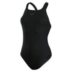 Strój pływacki jednoczęściowy damski Speedo Eco Endurance Medalist. Czarne kostiumy jednoczęściowe damskie Speedo, xs, bez wzorów, z poliesteru, sportowe, do pływania. Za 213.43 zł.