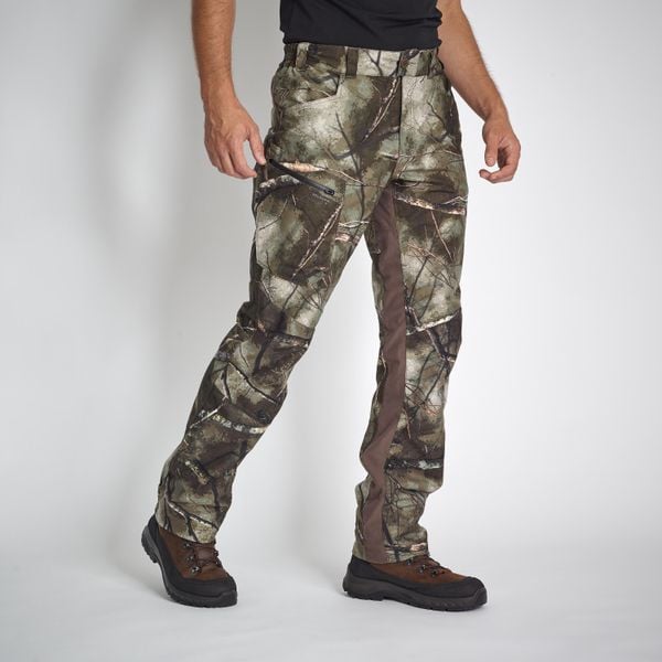 Spodnie Solognac 500 camo treemetic WTP. Brązowe spodnie sportowe męskie SOLOGNAC, l, bez wzorów, outdoorowe. Za 299.99 zł.
