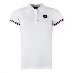 Damska koszulka polo Peak Mountain Abeca. Białe koszulki sportowe damskie Peak Mountain, bez wzorów, bez kołnierzyka, bez ramiączek. W wyprzedaży za 127.00 zł.