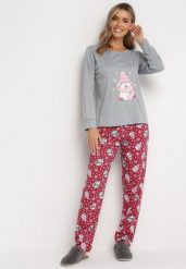 Szary 2-Częsciowy Bawełniany Komplet Piżamowy Spodnie i Koszulka Afexa. Szare koszule nocne damskie Born2be, xl, z aplikacjami, z bawełny. Za 34.99 zł.