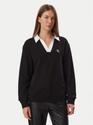 KARL LAGERFELD Bluza B4W20062 Czarny Regular Fit. Czarne bluzy damskie KARL LAGERFELD, xs, bez wzorów, z bawełny, bez kaptura. Za 849.99 zł.