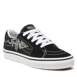 Tenisówki Vans. Czarne półbuty chłopięce Vans, bez wzorów, bez zapięcia. Za 139.99 zł.