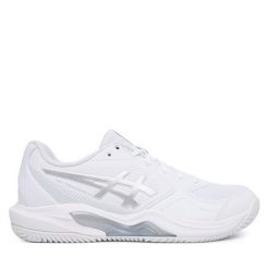 Buty do tenisa Asics. Białe obuwie sportowe damskie Asics, bez wzorów, tenisowe. Za 309.99 zł.