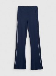 4F Legginsy z rozszerzanymi nogawkami damskie - granatowe L. Niebieskie legginsy damskie 4f, l, bez wzorów, z bawełny. Za 129.99 zł.