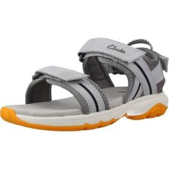 Sandały CLARKS EXPO SEA K Szary. Szare sandały męskie Clarks, z tkaniny, bez zapięcia. Za 152.99 zł.