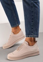 Ciemnobeżowe Trampki Mussia. Brązowe trampki i tenisówki damskie Born2be, bez wzorów, z gumy, bez zapięcia. Za 54.99 zł.