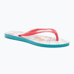 Japonki damskie Havaianas Slim Local Soul Ibiza. Brązowe klapki damskie Havaianas, bez wzorów, z gumy, sportowe, bez obcasa. Za 169.99 zł.