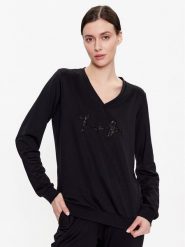 Liu Jo Sport Bluzka TA3216 F0869 Czarny Regular Fit. Czarne koszule damskie Liu Jo Sport, s, bez wzorów, z syntetyku, sportowe, bez kołnierzyka, bez ramiączek. Za 269.99 zł.