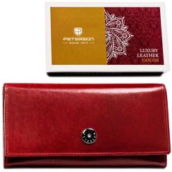 Portfel damski Peterson PTN 1680166-TVT czerwony. Czerwone portfele damskie Peterson, bez wzorów, ze skóry. Za 144.99 zł.