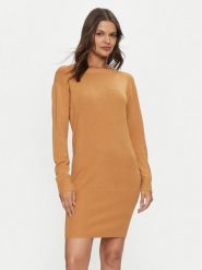 Armani Exchange Sukienka dzianinowa 6DYA1J YME3Z 1788 Pomarańczowy Regular Fit. Brązowe sukienki damskie Armani Exchange, xs, bez wzorów, z dzianiny, bez kołnierzyka, bez ramiączek. Za 419.99 zł.