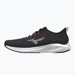 Buty do biegania damskie Mizuno Enerzy Runnerz 2 black/fuchsia purple/white. Czarne obuwie sportowe damskie Mizuno, bez wzorów, z gumy, do biegania. Za 269.99 zł.