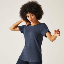 Ballyton damska koszulka. Niebieskie koszulki sportowe damskie Regatta, bez wzorów, z materiału, sportowe, bez kołnierzyka. W wyprzedaży za 93.85 zł.