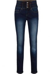 Dżinsy Slim Fit, high waist, shape. Niebieskie jeansy damskie bonprix, z podwyższonym stanem. Za 144.99 zł.