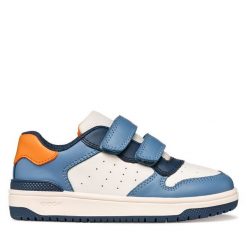 Sneakersy Geox. Niebieskie trampki i tenisówki chłopięce Geox, bez wzorów, bez zapięcia. Za 229.99 zł.