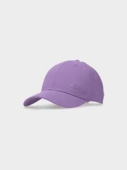 4F Czapka z daszkiem strapback uniseks - fioletowa L/XL. Fioletowe czapki i kapelusze damskie 4f, na lato, bez wzorów, z bawełny, sportowe. W wyprzedaży za 29.99 zł.