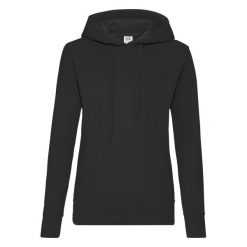 Bluza Damska Z Kapturem. Czarne bluzy damskie Fruit of the Loom, xs, bez wzorów, z kapturem. Za 83.99 zł.
