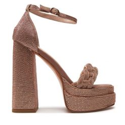 Sandały GOE. Brązowe klapki damskie GOE, bez wzorów, bez obcasa, na słupku, bez zapięcia. Za 279.99 zł.