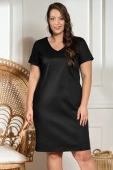 Sukienka bawełniana do pracy ołówkowa krótki rękaw MARISA czarna PROMOCJA. Czarne sukienki damskie KARKO, do pracy, plus size, bez wzorów, z bawełny, biznesowe, bez kołnierzyka, plus size, bez ramiączek, midi, dopasowane. Za 69.50 zł.