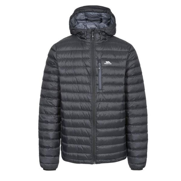 Kurtka Puchowa Męska Digby. Czarne kurtki męskie Trespass, m, bez wzorów, z puchu, sportowe, bez kaptura. Za 260.99 zł.