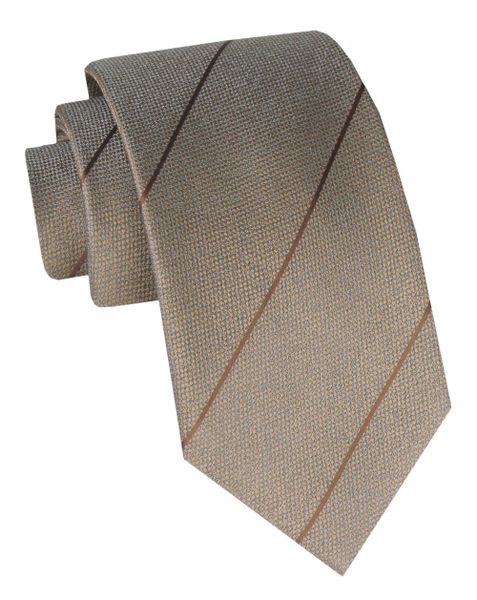 Klasyczny, Męski Krawat Alties - Beżowy, w Prążek. Brązowe krawaty i muchy Alties, bez wzorów, z tkaniny, eleganckie. Za 55.00 zł.