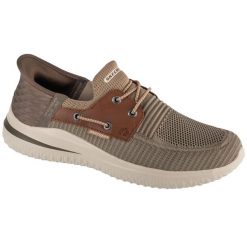 Buty sportowe Sneakersy męskie, Slip-Ins: Delson 3.0 - Roth. Szare buty sportowe męskie Skechers, bez zapięcia, trekkingowe. Za 349.99 zł.