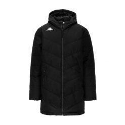 Kurtka puchowa Kappa Giambolo. Czarne kurtki męskie Kappa, na zimę, m, bez wzorów, z materiału, bez kaptura. Za 474.00 zł.