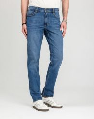 Męskie Spodnie Jeansowe Mustang Style Washington Straight Denim Blue 1018017 5000 782. Niebieskie spodnie materiałowe męskie Mustang, l, bez wzorów, z denimu. Za 189.99 zł.