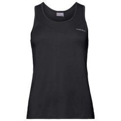 Dziewczęcy tank top Head Easy Court. Czarne t-shirty i topy dla dziewczynek Head, bez wzorów, z materiału, bez ramiączek. Za 96.15 zł.