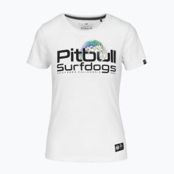Koszulka damska Pitbull Camino. Białe koszulki sportowe damskie PITBULL, l, bez wzorów, z bawełny, bez kołnierzyka, bez ramiączek, na fitness i siłownię. Za 79.99 zł.