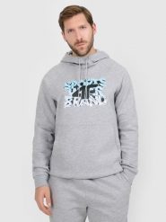 4F Bluza dresowa nierozpinana z kapturem męska - szara XXL. Szare bluzy męskie 4f, m, bez wzorów, z dresówki, z kapturem. Za 189.99 zł.